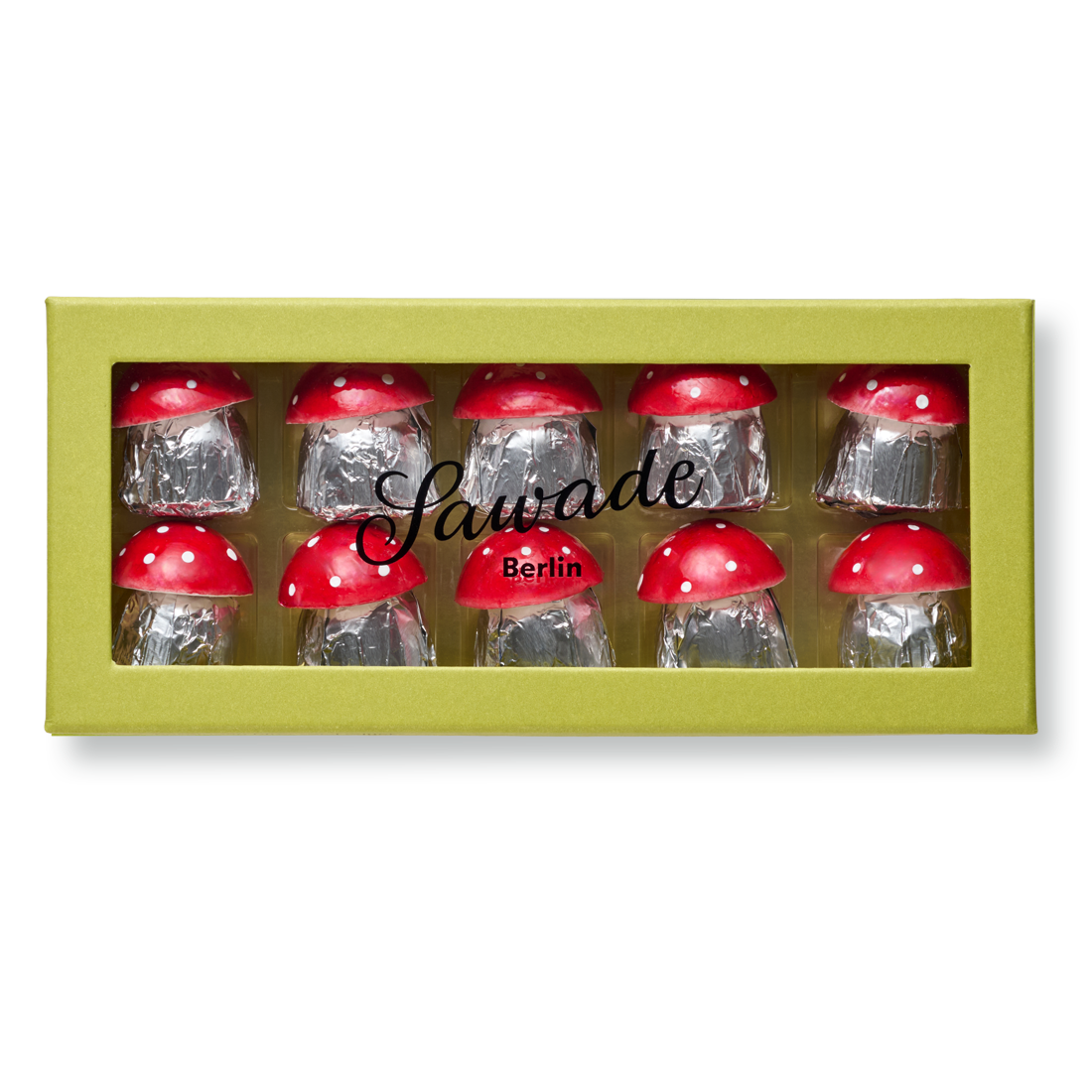 Schachtel Schokoladen-Pilze »Viel Glück!«